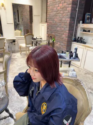 ミディアム 💖艶ダメージレス激 可愛カラーKAO💖のヘアスタイル