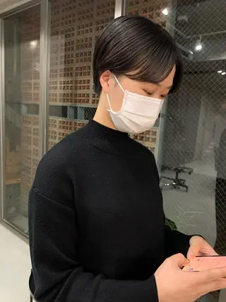 ショート カラー ボブパーマコテ巻き風 パーマNo1深江秀平のヘアスタイル