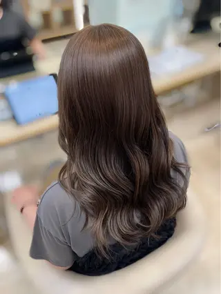 ロング カラー 透明感ワンカラー🎀 レイヤー/AOのヘアスタイル