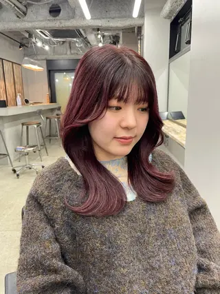 ロング カラー 新宿/韓国ヘア/ 髪質改善ストレートのヘアスタイル