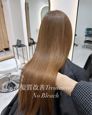 ロング カラー 赤み消し/オリーブ カーキ/福田れんのヘアスタイル