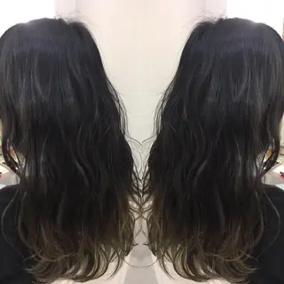 セミロング ロング カラー 髪質改善 中川　翔のヘアスタイル