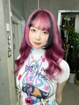 ロング カラー 名古屋のピンク好き かずくん🦩のヘアスタイル