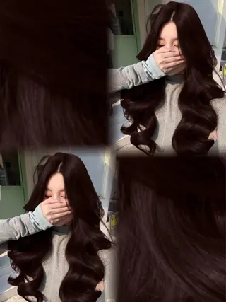 ロング カラー ヘアアレンジ 💎韓国/ レイヤー カット/ 暖色🫧のヘアスタイル