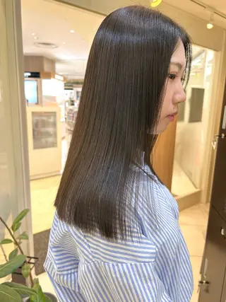 セミロング カラー 似合わせカラー/艶 髪質改善/ヨシザキのヘアスタイル