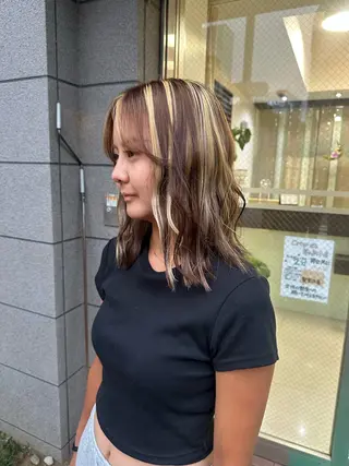 カラー ブリーチカラー /メンズパーマ/陸のヘアスタイル