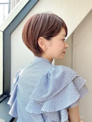 ショート カラー うる艶カラー× ハイトーン/miuのヘアスタイル