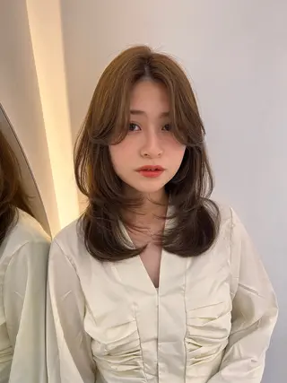 ミディアム Ocean hair resort所属・長谷川真鈴/レイヤー /髪質改善🤍🤍のヘアスタイル