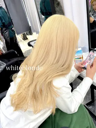 ロング カラー エクステ🩵ブリーチ 韓国ヘア🩵KAEのヘアスタイル