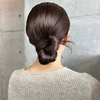 ロング カコ/レイヤーカット ヘアアレンジのヘアスタイル