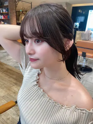 セミロング カラー 顔周り/くびれヘア 韓国ヘア💕風間るなのヘアスタイル