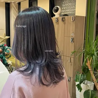 セミロング カラー an.nico所属・レイヤー/透明感艶 カラー丸山ななほのヘアスタイル