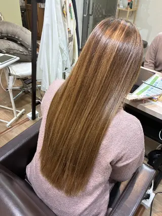 ロング 艶カラー◎矯正⭐髪診 断#天王寺区@山本
のヘアスタイル