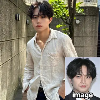 メンズ excia渋谷所属・曲がる縮毛矯正 センターパート/翼のヘアスタイル