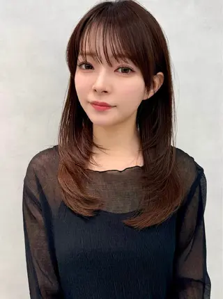 セミロング 🔮韓国ボブ/艶 カラー/あやか🔮のヘアスタイル