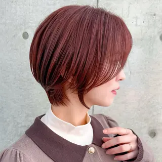 ショート ショート/レイヤー/ 縮毛矯正/ 渡邊莉玖のヘアスタイル