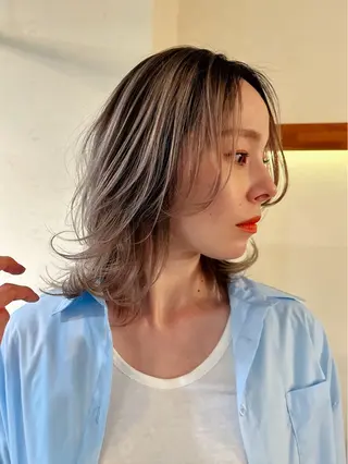 ミディアム カラー 梅田  illfrere 所属・イルフレール ryuのヘアスタイル