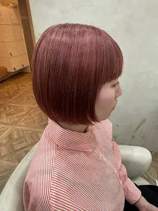 ショート ミルクティ/ピンク/ レイヤー/yuriaのヘアスタイル