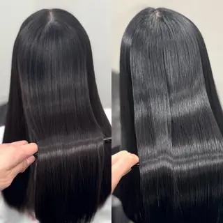 ロング パーマ ブリーチなし Ⅰ 髪質改善カラーのヘアスタイル