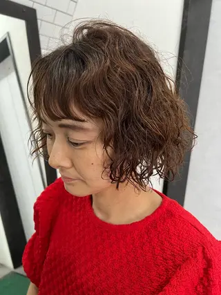ショート 紙屋町ショート /ボブ　パーマ河内蓮のヘアスタイル