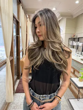 カラー nico所属・KANNA🩵 nico 東心斎橋のヘアスタイル