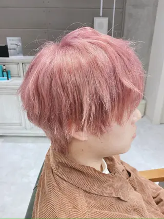 ショート カラー メンズ 𝐍𝐚𝐧𝐚{ 髪質改善/ハイトーンのヘアスタイル