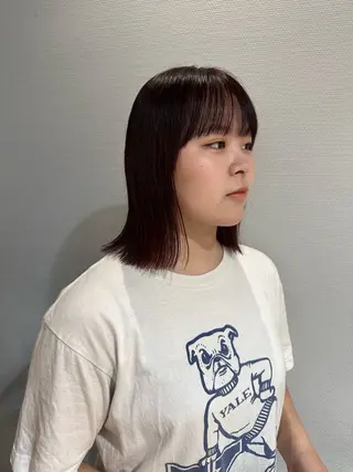 ミディアム カラー 塩澤 榛奈のヘアスタイル