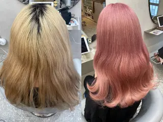 セミロング カラー 新宿/韓国ヘア 中明度カラー/かやのヘアスタイル