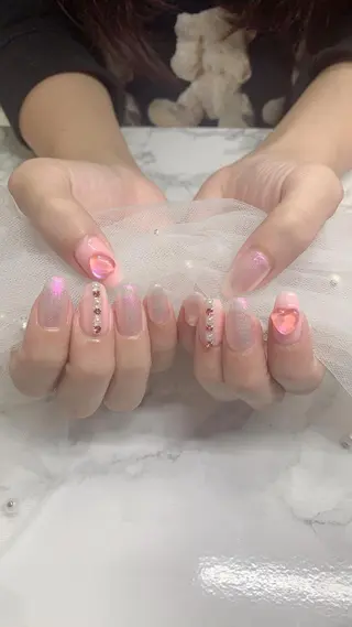 ネイル はな💎ネイル ワンホン、長さ出しのネイルデザイン