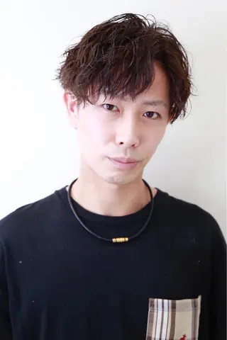 ショート パーマ メンズ HAIRSILVA徳間店所属・石倉 真のヘアスタイル