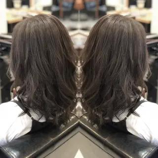 ミディアム カラー パーマ ヘアアレンジ 美髪矯正 🌈髪質改善 山下のヘアスタイル