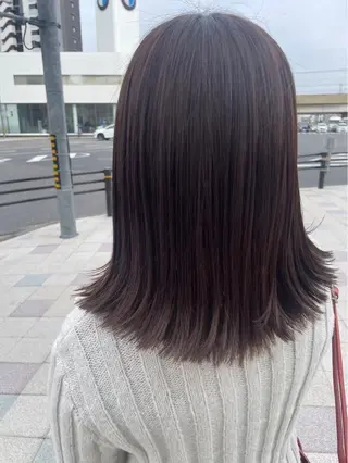 セミロング 💎曲がる縮毛矯正 💎透明感カラー/のヘアスタイル