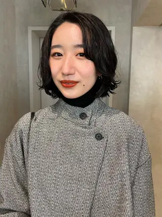 ショート カラー パーマ ナチュラル透明感🌱 小山美樹子のヘアスタイル