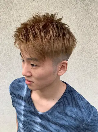 ショート カラー メンズ 上石神井メンズパーマ 飯田徹のヘアスタイル