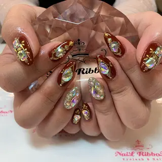 ネイル ネイルリボン 受付スタッフのネイルデザイン