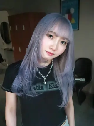 ロング ハイトーン/メンズ/ デザイン/梅田/ミユのヘアスタイル