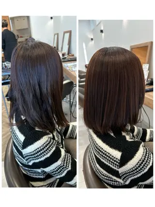 ミディアム カラー no4ナチュラル戸祭所属・山越 美裕樹のヘアスタイル