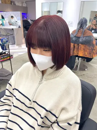 ショート カラー 店長　MANAMI ／ブリーチ／骨格ボブのヘアスタイル