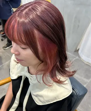 ミディアム カラー 韓国×髪質改善カラー 💎hinaのヘアスタイル