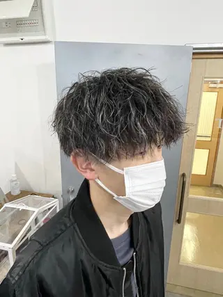 ショート パーマ メンズ eir心斎橋店所属・エビスザキレン／メン ズ／心斎橋🌳のヘアスタイル