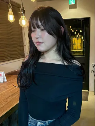 ロング カラー パーマ レイヤー/透明感/ ブリーチなし/わかなのヘアスタイル