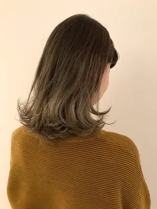 ミディアム カラー パーマ 指名支持率NO.1 スタイリストのヘアスタイル