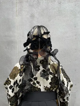 ヘアアレンジ ミルクティーベージュ ブリーチ🖤サヤカのヘアスタイル