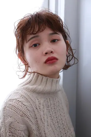 ミディアム カラー パーマ 山下 直人のヘアスタイル