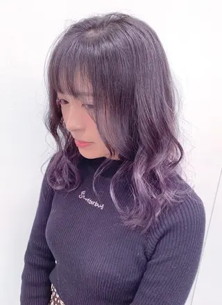 ミディアム カラー 柔らかbeige モトキのヘアスタイル