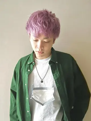 ショート カラー ヘアアレンジ メンズ ハイトーン/デザイン /ひさやのヘアスタイル