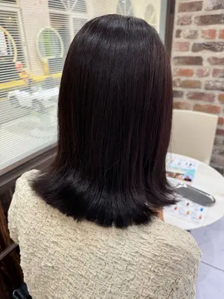 セミロング カラー 立川🫧似合わせ 艶髪✨あんどうゆうかのヘアスタイル