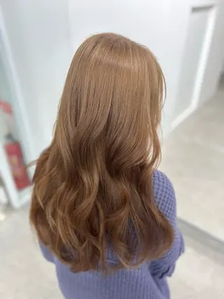 ロング カラー YUKA🤍ベージュ /ミルクティーのヘアスタイル