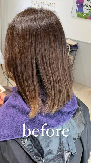 ミディアム カラー eins.hair所属・過去一の柔髪ヘア 🌿einshairのヘアスタイル