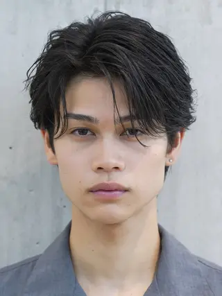 ミディアム メンズ 原宿 フェザーパーマ fifth イノウエのヘアスタイル